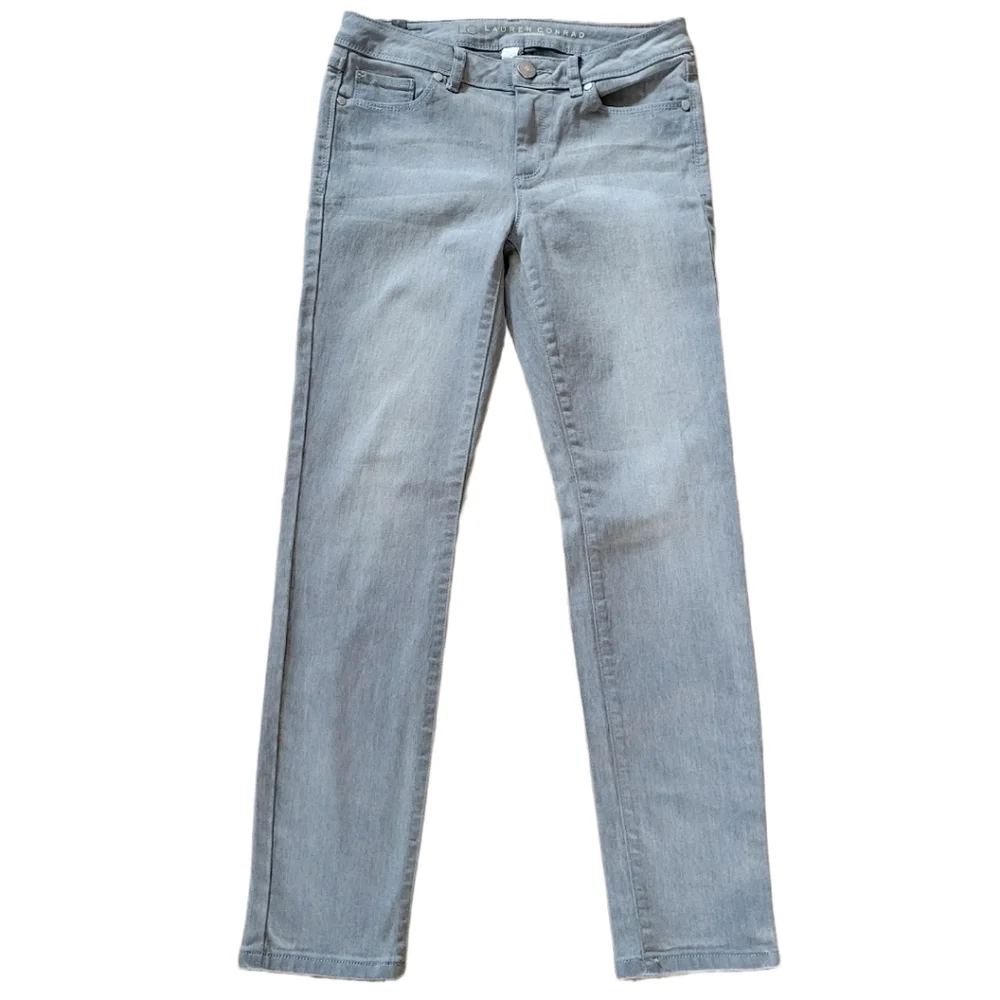 🌟 LC Lauren Conrad Gray Skinny Jeans 👖 Denim Women's Size 4 Stretchy - Picture 10 of 11